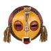 Handmade Calm One African Wood Mask (Ghana) - 9.25" H x 9" W x 3.3" D