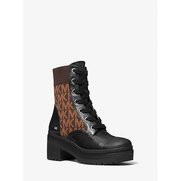 michael-kors-brea-leather-and-logo-jacquard-combat-boot-brown-5/