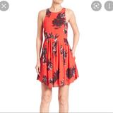 Free People Dresses | Free People Red Floral Dress | Color: Red | Size: 4