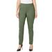 Plus Size Women's Essential Flat Front Pant by Catherines in Olive Green (Size 0X)