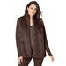 Plus Size Women's Faux-Fur Cardigan by Roaman's in Chocolate (Size 30/32) Sweater