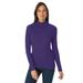 Plus Size Women's Ribbed Cotton Turtleneck Sweater by Jessica London in Midnight Violet (Size 34/36) Sweater 100% Cotton