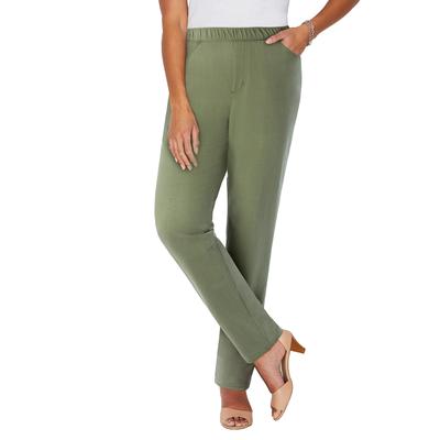 Plus Size Women's The Knit Jean by Catherines in Olive Green (Size 3XWP)