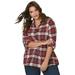 Plus Size Women's Plaid Flannel Shirt by ellos in Red Multi Plaid (Size 1X)