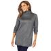 Plus Size Women's Cotton Cashmere Turtleneck by Jessica London in Heather Charcoal (Size 34/36) Sweater