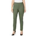 Plus Size Women's Essential Flat Front Pant by Catherines in Olive Green (Size 4XWP)