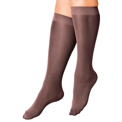 Women's 3-Pack Knee-High Support Socks by Comfort Choice in Dark Coffee (Size 1X) Tights