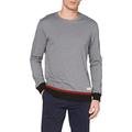 Marc O'Polo Body & Beach Men's Mix M-Shirt Ls Crew-Neck Pajama Top, Grau-Mel, X-Large