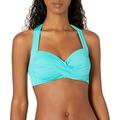 Seafolly Women's Twist Soft Cup Halter Top Swimsuit Bikini Antigua Blue, 10