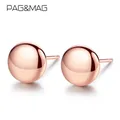 PAG & MAG-Boucles d'oreilles rondes en argent regardé 925 et or rose pour femme bijoux féminins