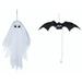 Transpac Fabric 20 in. Multicolor Halloween Dancing Ghost and Bat Set of 2
