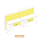 Open Plan Workstations 53H 2pack Inline Powered