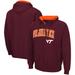 Men's Colosseum Maroon Virginia Tech Hokies Arch & Logo 3.0 Full-Zip Hoodie