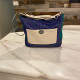 Coach Bags | Coach Large Purse/ Tote | Color: Blue/Cream | Size: 15.5” X 12” H X 3.5” W