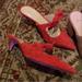 J. Crew Shoes | J. Crew Suede Bow Mules Red Persimmon Size 8.5 | Color: Red | Size: 8.5