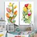 East Urban Home Blooming White & Orange Tulips Flower Blooming White & Orange Tulips Flower - 2 Piece Wrapped Canvas Set Canvas | Wayfair