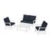 POLYWOOD® Braxton 4-Piece Deep Seating Outdoor Chair Set Plastic in White | Wayfair PWS485-2-WH145991