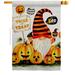 Breeze Decor Boo Gnome 2-Sided Polyester 40" x 28" House Flag in Gray/Orange | 40 H x 28 W in | Wayfair BD-BG-H-104145-IP-BO-D-US21-BD