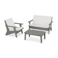 Sol 72 Outdoor™ Sol 72 3-Piece Modern Deep Seating Lounge Set Plastic in Gray | 32.75 H x 52 W x 32.25 D in | Wayfair