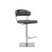 Orren Ellis Ajwan Swivel Adjustable Height Bar Stool Upholstered/Metal in Gray | 20 W x 22 D in | Wayfair 7BF724E863A44003A6F355BA89D03266