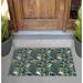 Arlmont & Co. Avariella Tropical Jungle Non-Slip Outdoor Door Mat Synthetics in Green/White/Black | Rectangle 2' x 3' | Wayfair