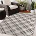 Brown/Gray 48 x 0.08 in Area Rug - Gracie Oaks Avor Plaid Taupe/Pink/Charcoal Indoor/Outdoor Area Rug Polyester | 48 W x 0.08 D in | Wayfair