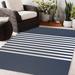 Blue/Navy 48 x 0.08 in Area Rug - Breakwater Bay Ginevra Striped Navy/White Indoor/Outdoor Area Rug Polyester | 48 W x 0.08 D in | Wayfair