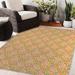 Green/Orange 108 x 0.08 in Area Rug - Winston Porter Bronxville Floral Orange/Green/Pink Indoor/Outdoor Area Rug | 108 W x 0.08 D in | Wayfair