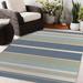 Blue/White 48 x 0.08 in Area Rug - Breakwater Bay Flavio Striped Blue/Beige Indoor/Outdoor Area Rug Polyester | 48 W x 0.08 D in | Wayfair