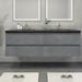 Orren Ellis Kirker 72" Wall-Mounted Double Bathroom Vanity Set Wood/Plastic in Gray | 22.5 H x 72 W x 19.69 D in | Wayfair