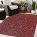 Red 120 x 96 x 0.08 in Area Rug - Dakota Fields Millville Southwestern Burgundy Indoor/Outdoor Area Rug Polyester | 120 H x 96 W x 0.08 D in | Wayfair