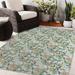 Blue/Green 48 x 0.08 in Area Rug - Bay Isle Home™ Hardage Floral Green/Pink/Blue Indoor/Outdoor Area Rug Polyester | 48 W x 0.08 D in | Wayfair