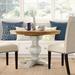 Lark Manor™ Aliha Rubberwood Solid Wood Pedestal Dining Table Wood in White, Size 30.0 H x 45.0 W x 45.0 D in | Wayfair