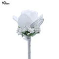 Meldel-Corsages et Boutonnières de Mariage Poubelle Artificielle Fleur de Boutonnière Accessoires