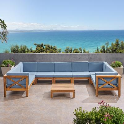 Brava Acacia Wood Sectional Sofa Set by Christopher Knight Home