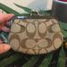 Coach Bags | Classic Coach Logo Coin Purse Monogram Print | Color: Cream/Tan | Size: Os