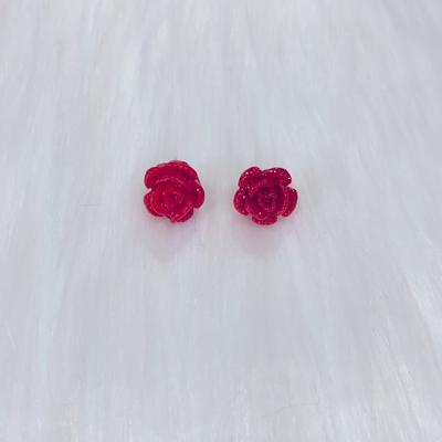 Disney Jewelry | Beauty And The Beast Rose Earrings | Color: Red | Size: Os