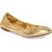 Tory Burch Shoes | Nib Tory Burch Eddie Leather Ballet Flat Metalic Gold Us 8 Authentic | Color: Gold | Size: 8