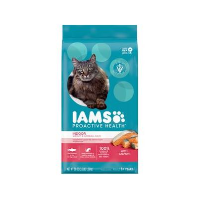 Iams ProActive Health Adult Indoor Weight & Hairball Care with Salmon Dry Cat Food, 3.5-lb bag