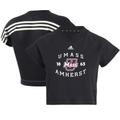 Women's adidas Black UMass Minutemen Recycled Cropped T-Shirt