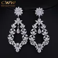 CWWcontre-indiqué Vintage Design Big Party Jewelry pour femme Boucles d'oreilles en zircone