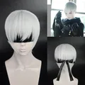 NieR: AutomMi9 S YoRHa No.9 Model S Wistalia Short Silver Grey Heat Degré Cosplay Costume Wig Eye