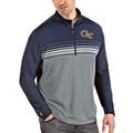 Men's Antigua Navy/Gray Georgia Tech Yellow Jackets Big & Tall Pace Quarter-Zip Pullover Jacket