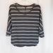 American Eagle Outfitters Tops | American Eagle Outfitters Gray Hi-Low Striped Top | Color: Gray/White | Size: Xl