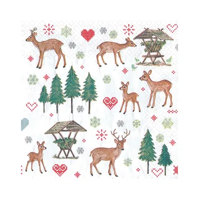 Papierservietten Rehe, 33 x 33 cm, 20 Stück Image