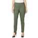 Plus Size Women's Essential Flat Front Pant by Catherines in Olive Green (Size 3XWP)