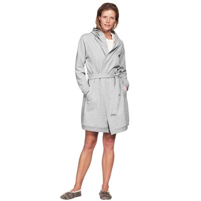 Plus Size Women's Hooded Fleece Robe by ellos in Heather Grey (Size S)