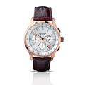 Sekonda Men's Quartz Watch with Silver Dial Analogue Display and Brown Leather Strap 3847