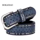 BOKADIAO-Ceinture Punk Pin pour Femme Ceinture en Cuir Authentique pour Femme Ceinture de Luxe