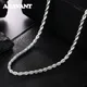 Collier chaîne serpent torsadé en argent 925 4MM pour hommes et femmes accessoires de bijoux